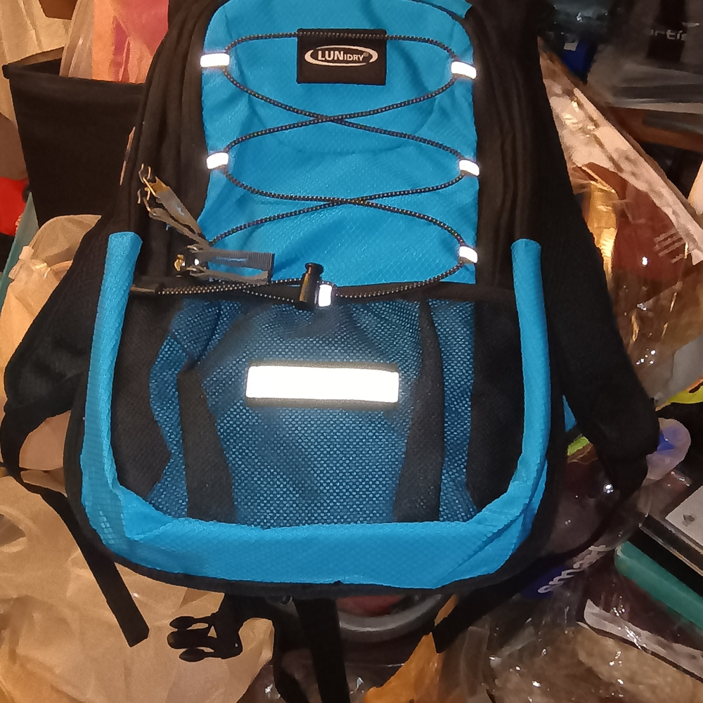 Blue and Black Backpack